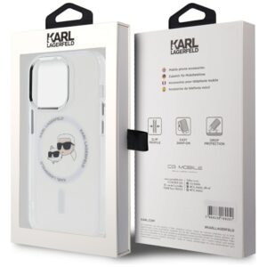 Karl Lagerfeld KLHMP14LHLSKCH Apple iPhone14 Pro 6.1" baltos spalvos kietas dėklas IML Metal Karl&Choupette Head MageSaf - Image 8
