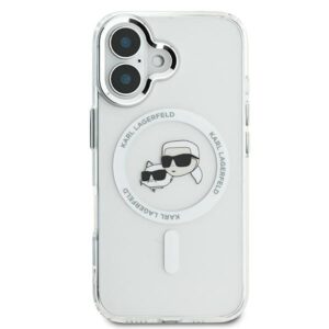 Karl Lagerfeld KLHMP16SHLSKCH Apple iPhone 16 6.1" baltos spalvos kietas dėklas IML Metal Karl&Choupette Head MagSa - Image 3