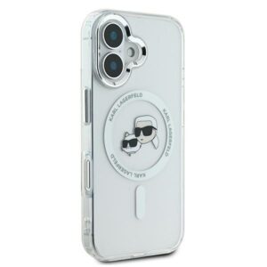 Karl Lagerfeld KLHMP16SHLSKCH Apple iPhone 16 6.1" baltos spalvos kietas dėklas IML Metal Karl&Choupette Head MagSa - Image 4