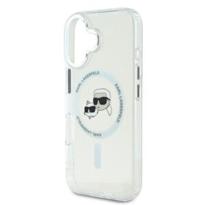 Karl Lagerfeld KLHMP16SHLSKCH Apple iPhone 16 6.1" baltos spalvos kietas dėklas IML Metal Karl&Choupette Head MagSa - Image 6
