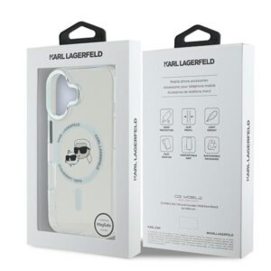 Karl Lagerfeld KLHMP16SHLSKCH Apple iPhone 16 6.1" baltos spalvos kietas dėklas IML Metal Karl&Choupette Head MagSa - Image 8