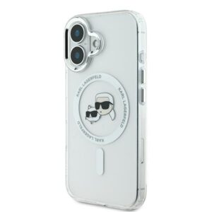 Karl Lagerfeld KLHMP16MHLSKCH Apple iPhone 16 Plus 6.7" baltos spalvos kietas dėklas IML Metal Karl&Choupette Head - Image 2