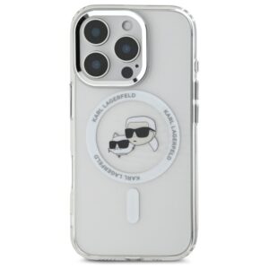 Karl Lagerfeld KLHMP16LHLSKCH Apple iPhone 16 Pro 6.3" baltos spalvos kietas dėklas IML Metal Karl&Choupette Head M - Image 3