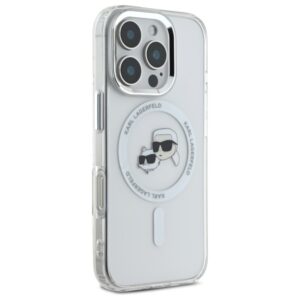 Karl Lagerfeld KLHMP16LHLSKCH Apple iPhone 16 Pro 6.3" baltos spalvos kietas dėklas IML Metal Karl&Choupette Head M - Image 4