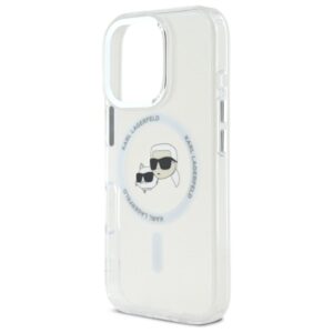 Karl Lagerfeld KLHMP16LHLSKCH Apple iPhone 16 Pro 6.3" baltos spalvos kietas dėklas IML Metal Karl&Choupette Head M - Image 6