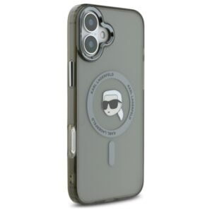 Karl Lagerfeld KLHMP16SHLSKIK Apple iPhone 16 6.1" juodos spalvos kietas dėklas IML Metal Karl Head MagSafe - Image 4