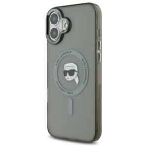 Karl Lagerfeld KLHMP16MHLSKIK Apple iPhone 16 Plus 6.7" juodos spalvos kietas dėklas IML Metal Karl Head MagSafe - Image 2