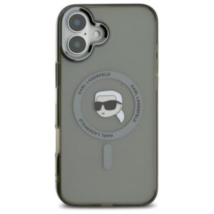 Karl Lagerfeld KLHMP16MHLSKIK Apple iPhone 16 Plus 6.7" juodos spalvos kietas dėklas IML Metal Karl Head MagSafe - Image 3