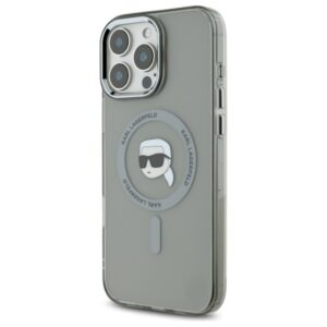 Karl Lagerfeld KLHMP16LHLSKIK Apple iPhone 16 Pro 6.3" juodos spalvos kietas dėklas IML Metal Karl Head MagSafe - Image 2