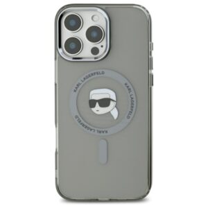 Karl Lagerfeld KLHMP16LHLSKIK Apple iPhone 16 Pro 6.3" juodos spalvos kietas dėklas IML Metal Karl Head MagSafe - Image 3