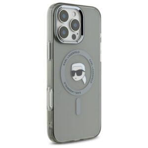 Karl Lagerfeld KLHMP16LHLSKIK Apple iPhone 16 Pro 6.3" juodos spalvos kietas dėklas IML Metal Karl Head MagSafe - Image 4