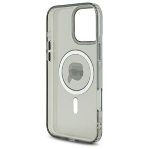 Karl Lagerfeld KLHMP16LHLSKIK Apple iPhone 16 Pro 6.3" juodos spalvos kietas dėklas IML Metal Karl Head MagSafe - Image 7