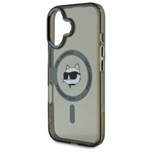 Karl Lagerfeld KLHMP16MHLSCHK Apple iPhone 16 Plus 6.7" juodos spalvos kietas dėklas IML Metal Choupette Head MagS - Image 6