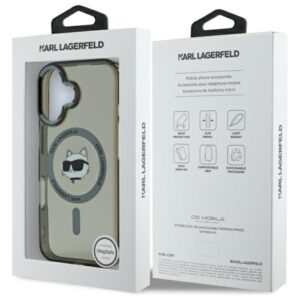 Karl Lagerfeld KLHMP16MHLSCHK Apple iPhone 16 Plus 6.7" juodos spalvos kietas dėklas IML Metal Choupette Head MagS - Image 8