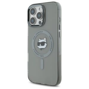 Karl Lagerfeld KLHMP16LHLSCHK Apple iPhone 16 Pro 6.3" juodos spalvos kietas dėklas IML Metal Choupette Head MagSa - Image 2