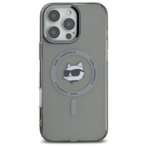Karl Lagerfeld KLHMP16LHLSCHK Apple iPhone 16 Pro 6.3" juodos spalvos kietas dėklas IML Metal Choupette Head MagSa - Image 3
