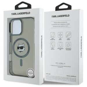 Karl Lagerfeld KLHMP16LHLSCHK Apple iPhone 16 Pro 6.3" juodos spalvos kietas dėklas IML Metal Choupette Head MagSa - Image 8