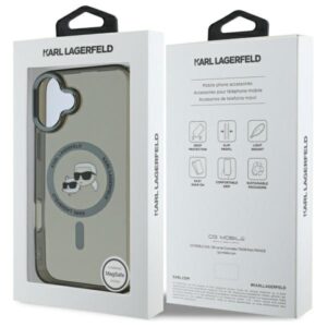 Karl Lagerfeld KLHMP16MHLSKCK Apple iPhone 16 Plus 6.7" juodos spalvos kietas dėklas IML Metal Karl&Choupette Head - Image 8