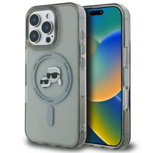 Karl Lagerfeld KLHMP16XHLSKCK Apple iPhone 16 Pro Max 6.9" juodos spalvos kietas dėklas IML Metal Karl&Choupette H - Image 1