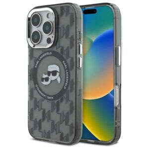 Karl Lagerfeld KLHMP16LHMCKMHK Apple iPhone 16 Pro 6.3" juodos spalvos IML Monogram Karl&Choupette Head MagSa