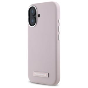 Karl Lagerfeld KLHMP16SPGMSRPP Apple iPhone 16 6.1" rožinės spalvos kietas dėklas FW Metal Plate MagSafe - Image 2