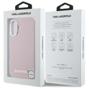 Karl Lagerfeld KLHMP16SPGMSRPP Apple iPhone 16 6.1" rožinės spalvos kietas dėklas FW Metal Plate MagSafe - Image 8
