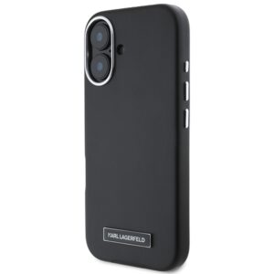 Karl Lagerfeld KLHMP16MPGMSRPK Apple iPhone 16 Plus 6.7" juodos spalvos kietas dėklas FW Metal Plate MagSafe - Image 2