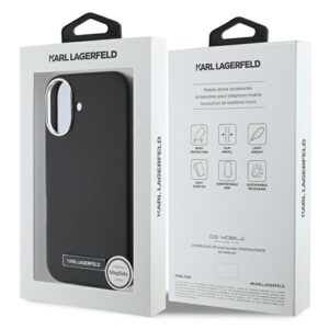Karl Lagerfeld KLHMP16MPGMSRPK Apple iPhone 16 Plus 6.7" juodos spalvos kietas dėklas FW Metal Plate MagSafe - Image 8