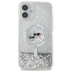 Karl Lagerfeld KLHMP16SLGKCSGH Apple iPhone16 6.1" kietas dėklas skaidrus Liquid Glitter Karl&Choupette Head - Image 3