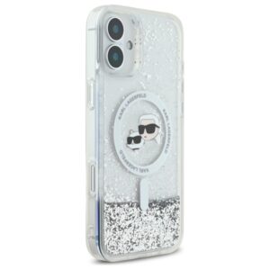 Karl Lagerfeld KLHMP16SLGKCSGH Apple iPhone16 6.1" kietas dėklas skaidrus Liquid Glitter Karl&Choupette Head - Image 4