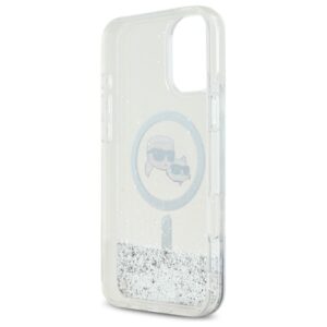 Karl Lagerfeld KLHMP16SLGKCSGH Apple iPhone16 6.1" kietas dėklas skaidrus Liquid Glitter Karl&Choupette Head - Image 7