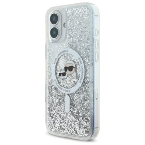 Karl Lagerfeld KLHMP16MLGKCSGH Apple iPhone16 Plus 6.7" kietas dėklas skaidrus Liquid Glitter Karl&Choupette - Image 2