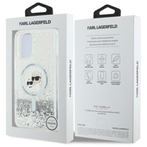 Karl Lagerfeld KLHMP16MLGKCSGH Apple iPhone16 Plus 6.7" kietas dėklas skaidrus Liquid Glitter Karl&Choupette - Image 8