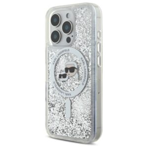 Karl Lagerfeld KLHMP16LLGKCSGH Apple iPhone16 Pro 6.3" kietas dėklas skaidrus Liquid Glitter Karl&Choupette - Image 2