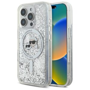Karl Lagerfeld KLHMP16XLGKCSGH Apple iPhone16 Pro Max 6.9" kietas dėklas skaidrus Liquid Glitter Karl&Choupe - Image 1