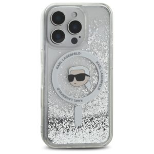 Karl Lagerfeld KLHMP16LLGKISGH Apple iPhone16 Pro 6.3" kietas dėklas skaidrus Liquid Glitter Karl Head Magsa - Image 3