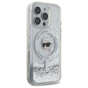 Karl Lagerfeld KLHMP16LLGKISGH Apple iPhone16 Pro 6.3" kietas dėklas skaidrus Liquid Glitter Karl Head Magsa - Image 4