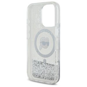 Karl Lagerfeld KLHMP16LLGKISGH Apple iPhone16 Pro 6.3" kietas dėklas skaidrus Liquid Glitter Karl Head Magsa - Image 7