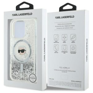 Karl Lagerfeld KLHMP16LLGKISGH Apple iPhone16 Pro 6.3" kietas dėklas skaidrus Liquid Glitter Karl Head Magsa - Image 8
