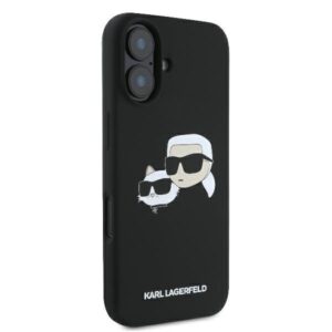 Karl Lagerfeld KLHMP16SSKCHPPLK Apple iPhone 16 6.1" juodos spalvos kietas dėklas Silicone Double Heads Print MagS - Image 4