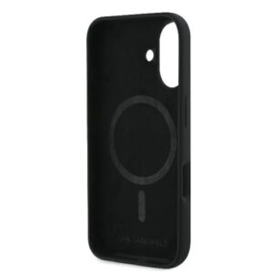 Karl Lagerfeld KLHMP16SSKCHPPLK Apple iPhone 16 6.1" juodos spalvos kietas dėklas Silicone Double Heads Print MagS - Image 7