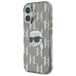 Karl Lagerfeld KLHCP16SHKLPKHK Apple iPhone 16 6.1" juodos spalvos kietas dėklas IML Karl Head Electroplated - Image 2