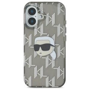 Karl Lagerfeld KLHCP16SHKLPKHK Apple iPhone 16 6.1" juodos spalvos kietas dėklas IML Karl Head Electroplated - Image 3