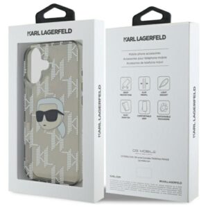 Karl Lagerfeld KLHCP16SHKLPKHK Apple iPhone 16 6.1" juodos spalvos kietas dėklas IML Karl Head Electroplated - Image 7