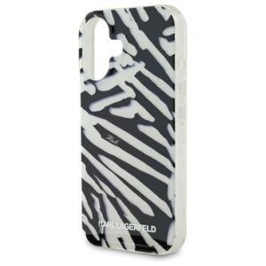Karl Lagerfeld KLHCP16SHZBPKCCK Apple iPhone 16 6.1" juodos spalvos kietas dėklas IML Zebra Pattern & Cord - Image 5