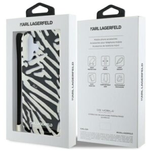 Karl Lagerfeld KLHCP16SHZBPKCCK Apple iPhone 16 6.1" juodos spalvos kietas dėklas IML Zebra Pattern & Cord - Image 7