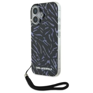 Karl Lagerfeld KLHCP16SHZBPKCCU Apple iPhone 16 6.1" violetinės spalvos Zebra With Cord