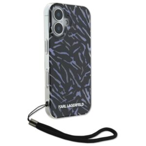 Karl Lagerfeld KLHCP16MHZBPKCCU Apple iPhone 16 Plus 6.7" violetinės spalvos Zebra With Cord - Image 3
