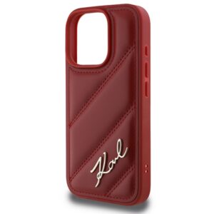 Karl Lagerfeld KLHCP16LPQDSMGR Apple iPhone 16 Pro 6.3" red kietas dėklas Quilted Signature - Image 6