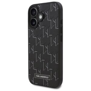 Karl Lagerfeld KLHMP16SPKHPORPK Apple iPhone 16 6.1" juodos spalvos kietas dėklas Hot Stamp Magsafe - Image 2